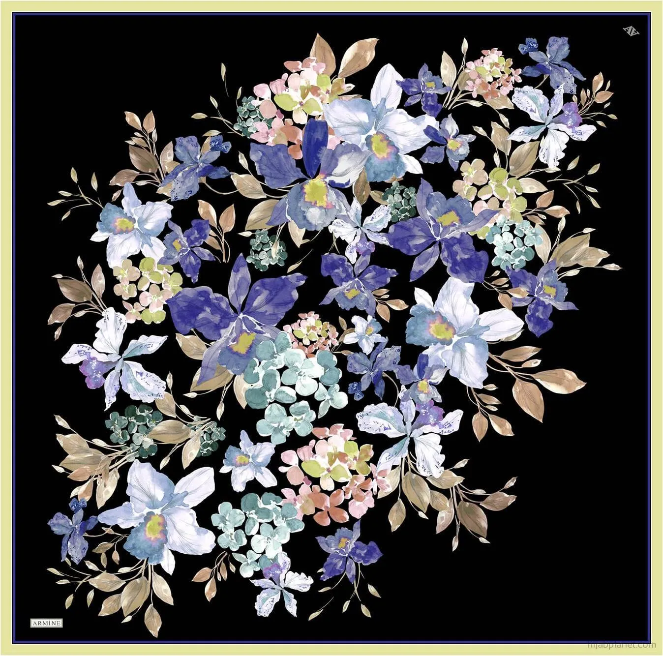 Armine Fior Floral Silk Scarf #55