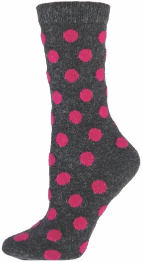 Black Heather-Pink Bea Dot Cashmere Blend Socks (Women's)