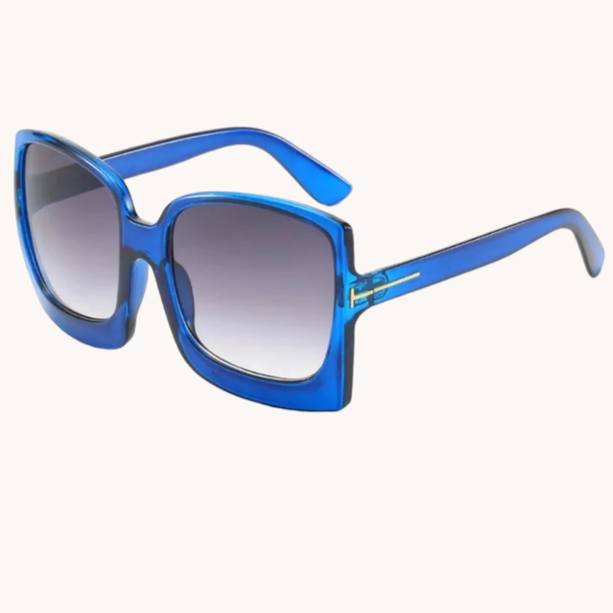 Blue Oversized Retro Sunglasses