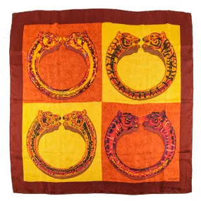 CARTIER Panthere Rings SIlk Scarf - Orange