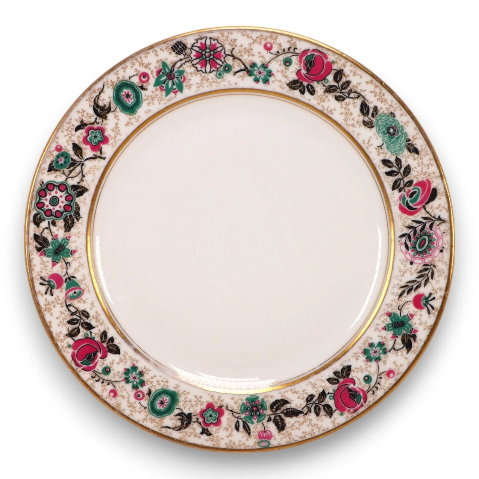 Charles Ahrenfedlt Limoges Dinner Plate 10 3/8" Floral Band Gold Trimmed Antique