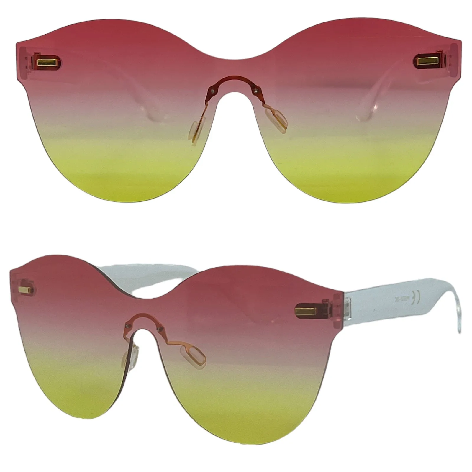Clubbing Flat Two Tone Lens Cat Eye Sunglasses for Women