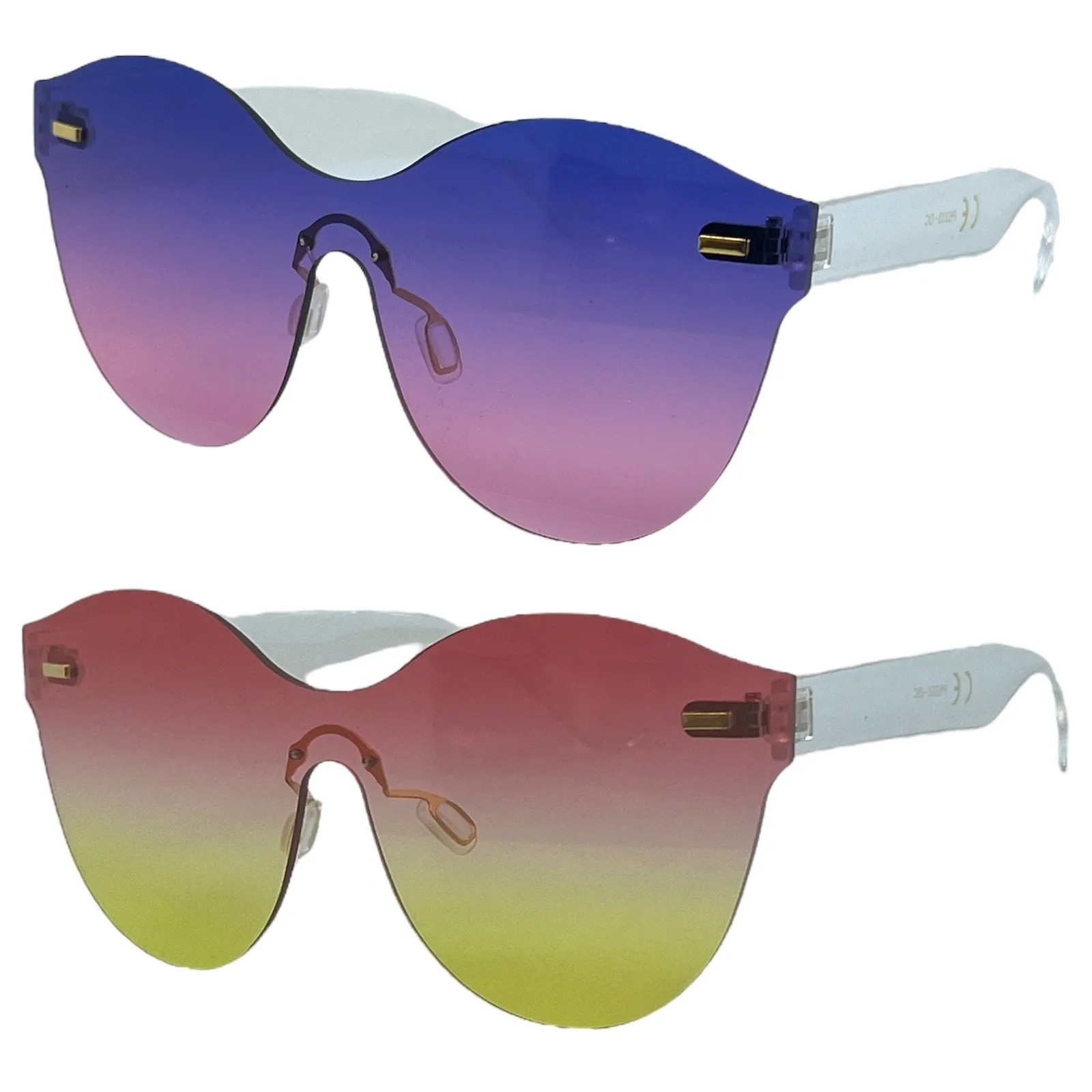 Clubbing Flat Two Tone Lens Cat Eye Sunglasses for Women