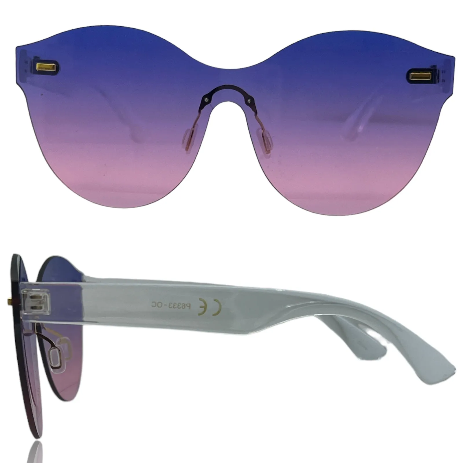 Clubbing Flat Two Tone Lens Cat Eye Sunglasses for Women