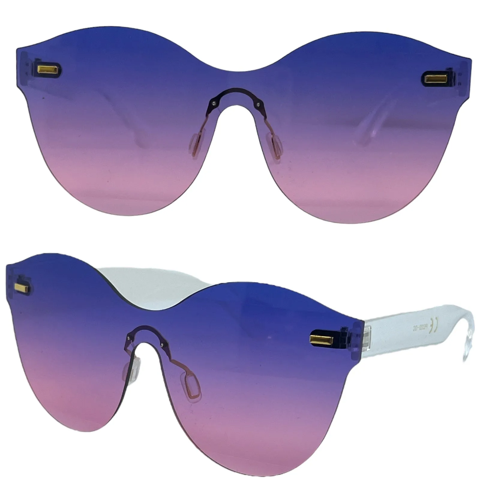 Clubbing Flat Two Tone Lens Cat Eye Sunglasses for Women