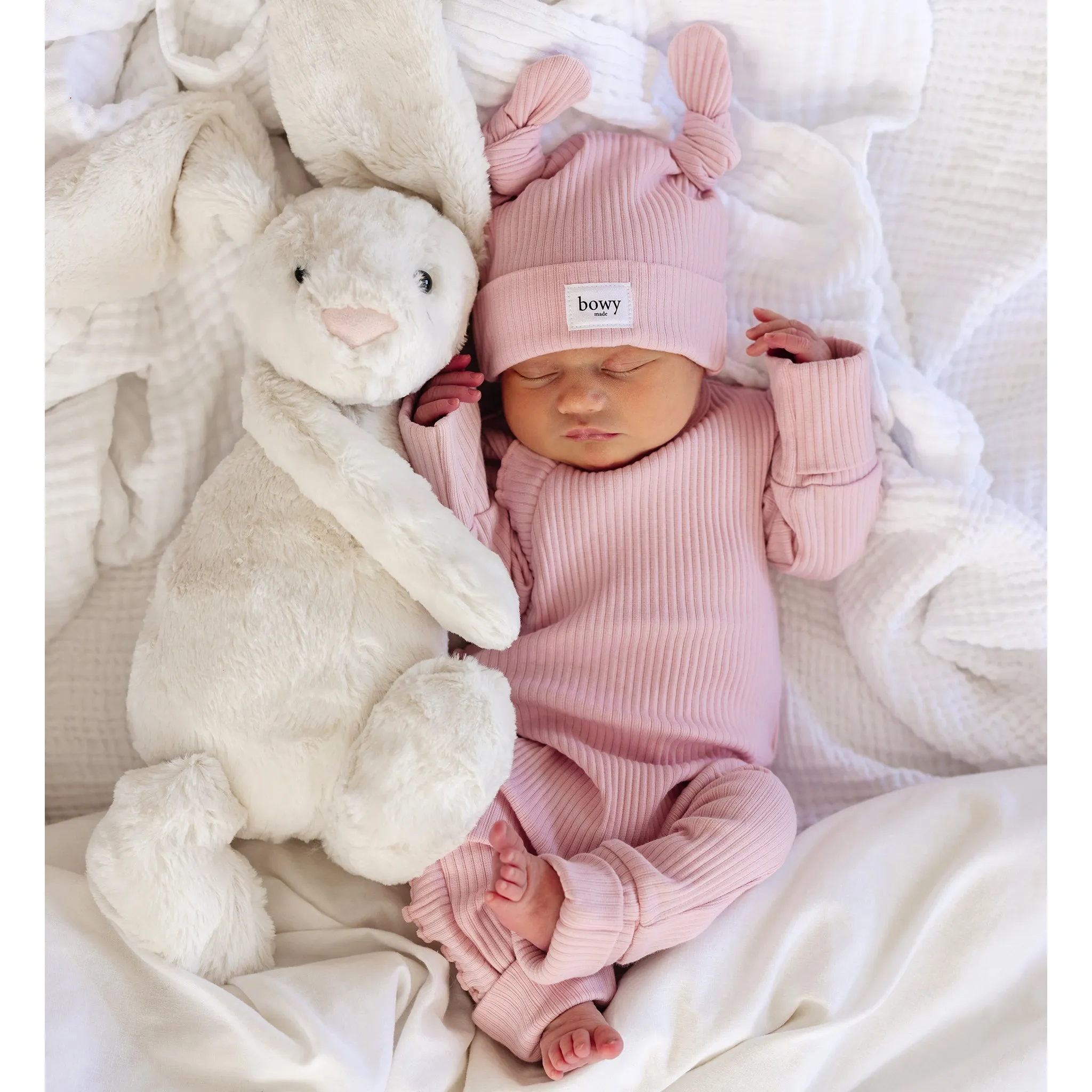 Double Knot Beanie - Dusty Pink