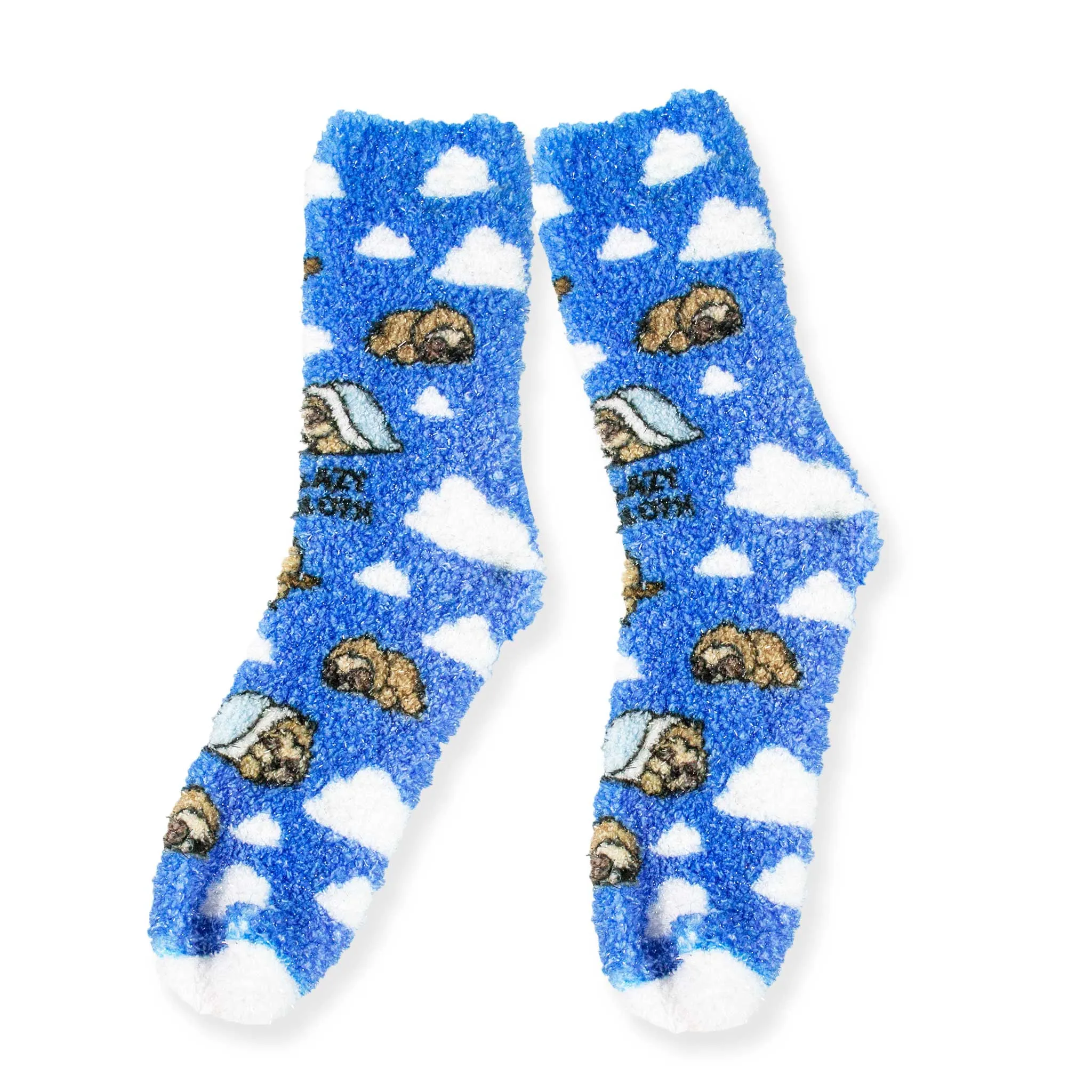 Drowsy Sloth Fuzzy Print Sock