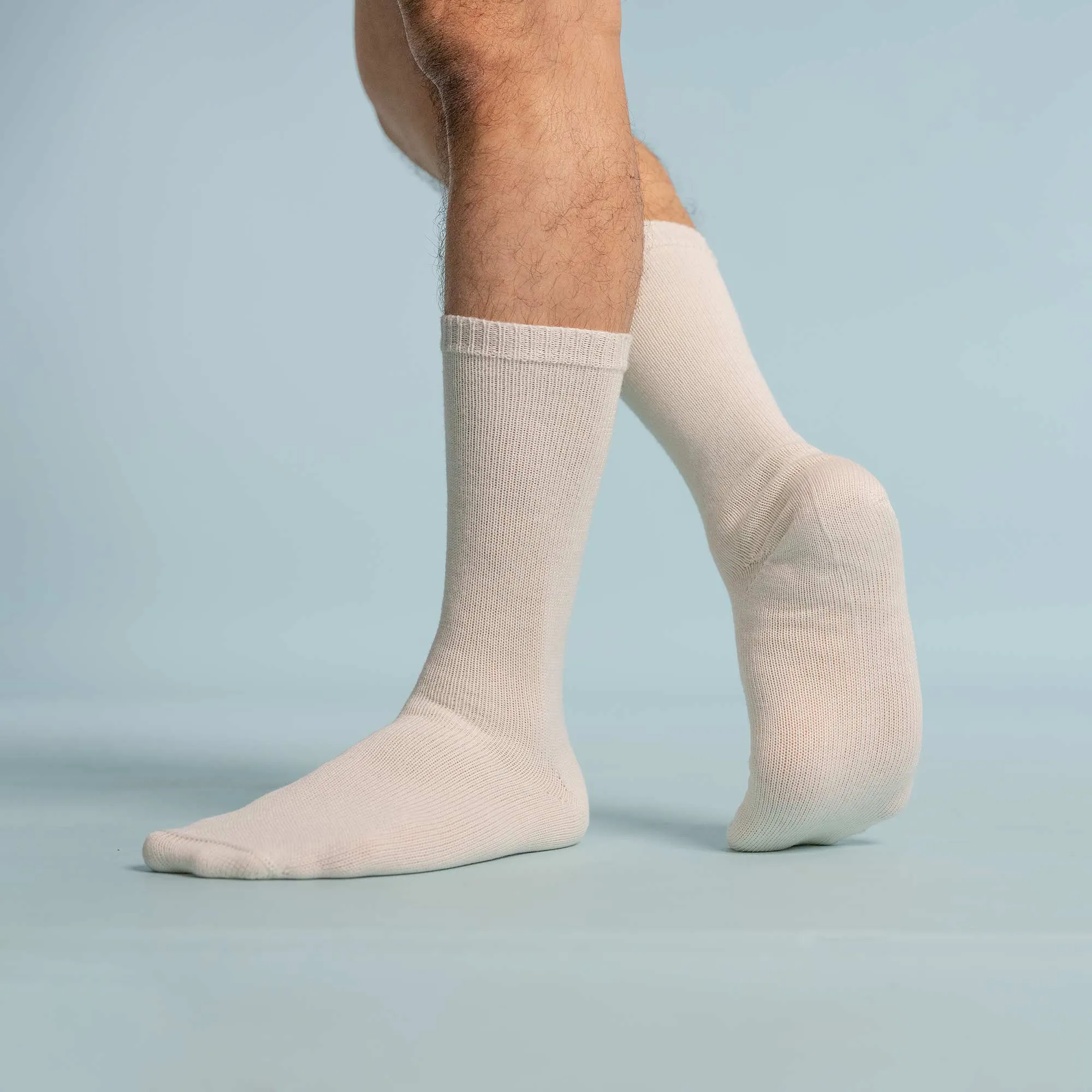 HARTFORD Elastic-free 100% Organic Merino Wool Crew Socks (2-Ply) (No Polyester, No Latex, No Spandex, No Nylon, No Polyamide, No Plastic, No Synthetics) (100% Biodegradable)