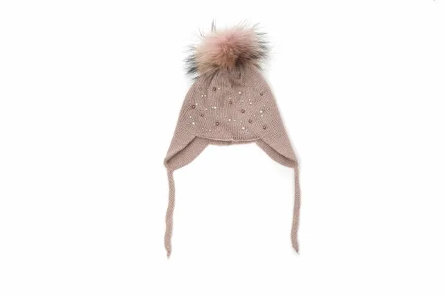 Kids Beanie w/Ear Cover- Black **Clearance Sale**