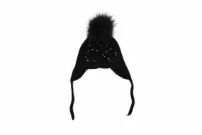 Kids Beanie w/Ear Cover- Black **Clearance Sale**