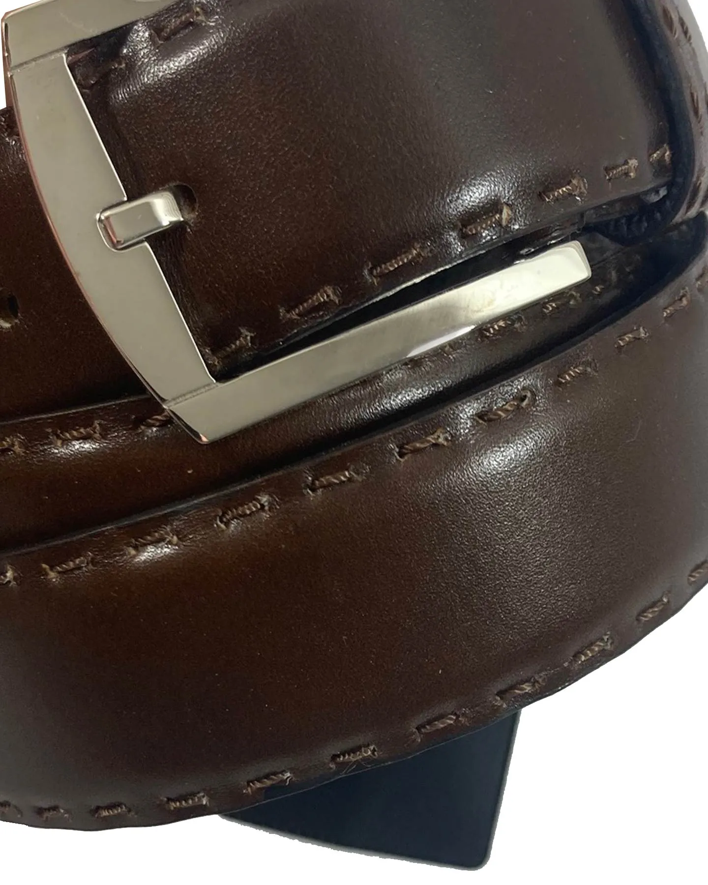 Kiton Belt Brown Smooth Leather Men Belt 95/ 38
