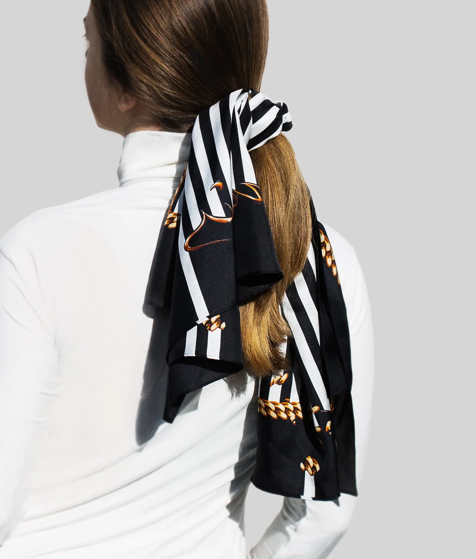 Ladies Silk Scarf LOVE IS FREE from Kristina Wushke in Black
