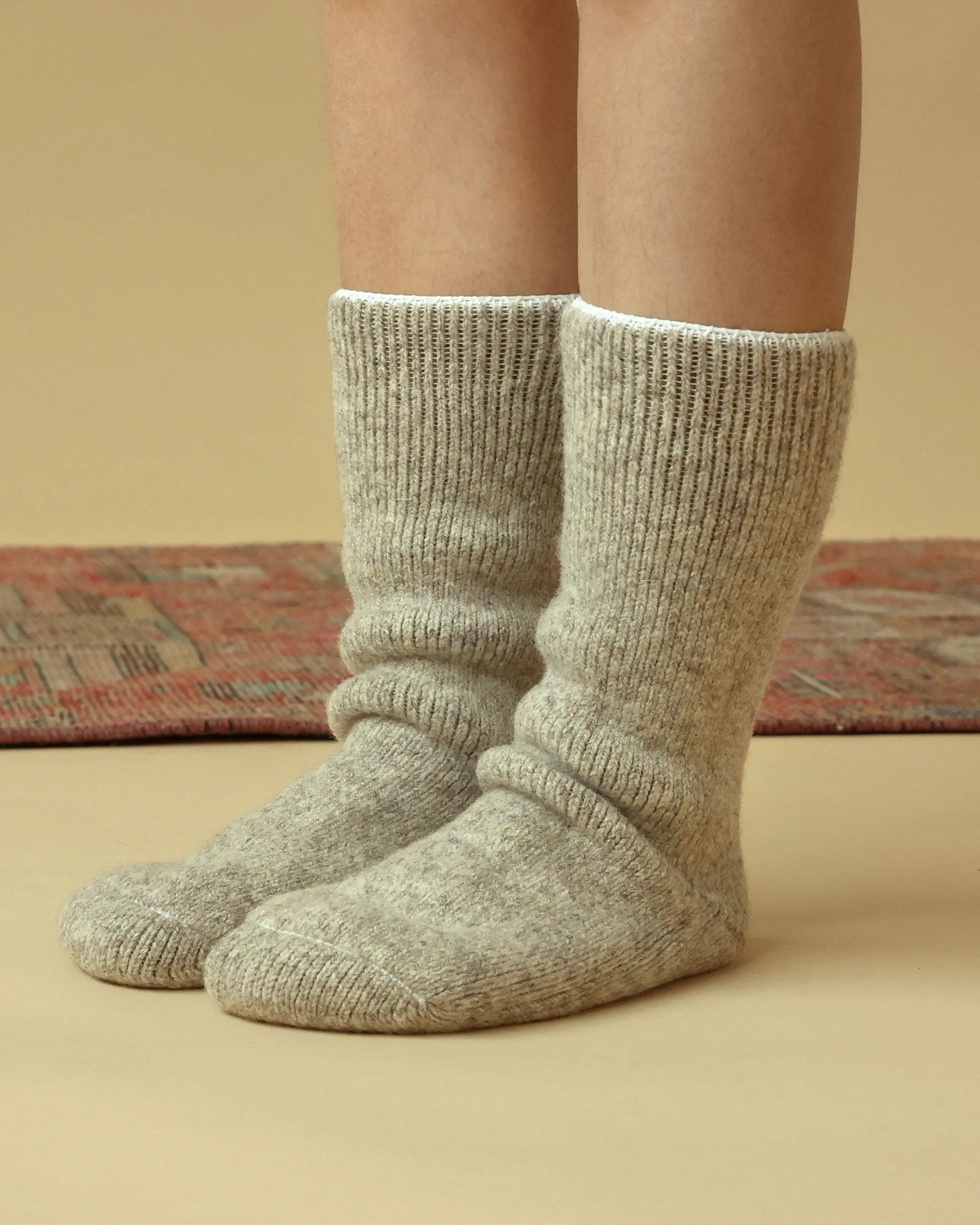 Long Slipper Sock Natural