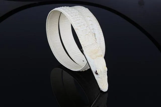 Luxury Crocodile Buckle Leather Belt