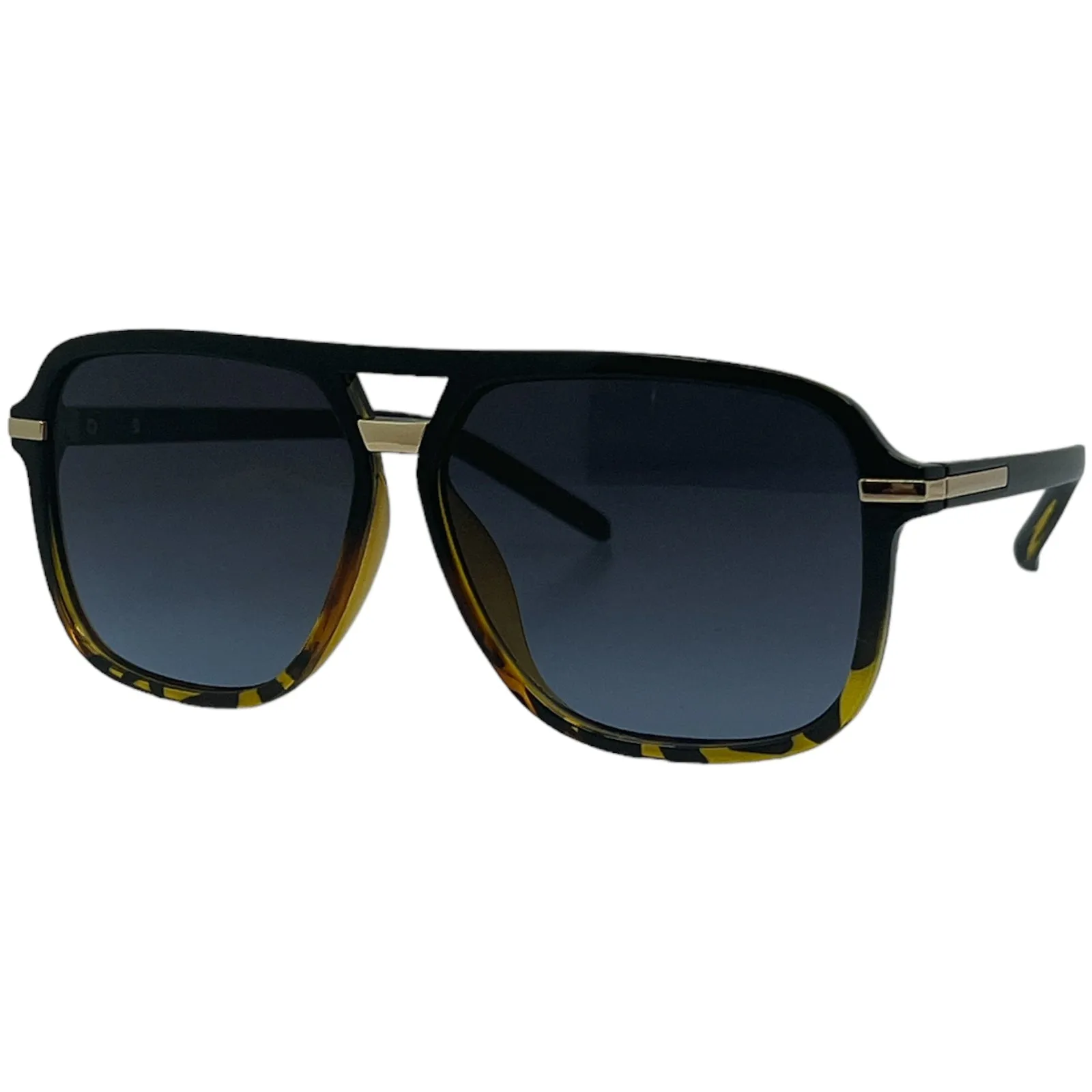 Men's Designer Large Luxury Pilot Sunglasses with double Bridge