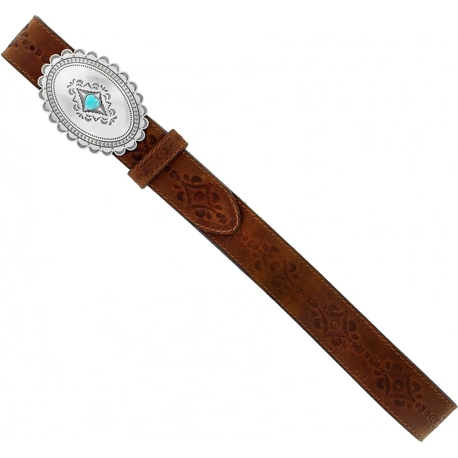 MF Western Justin Womens Navajo Heart USA Leather Belt Aged Bark Style C21369