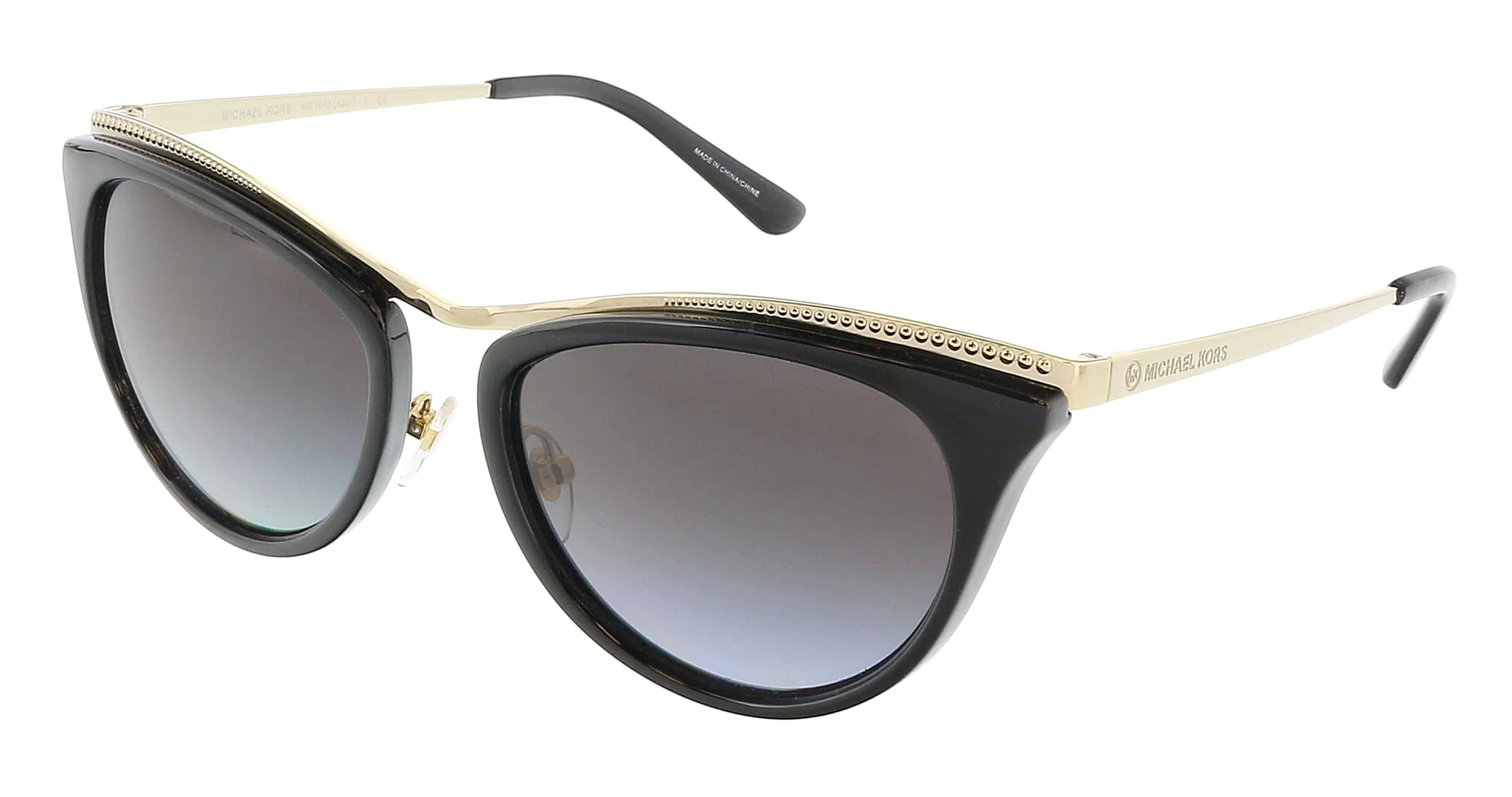 Michael Kors 0MK1065 10148G54 Azur Cat Eye Full Rim Light Gold/Black Sunglasses
