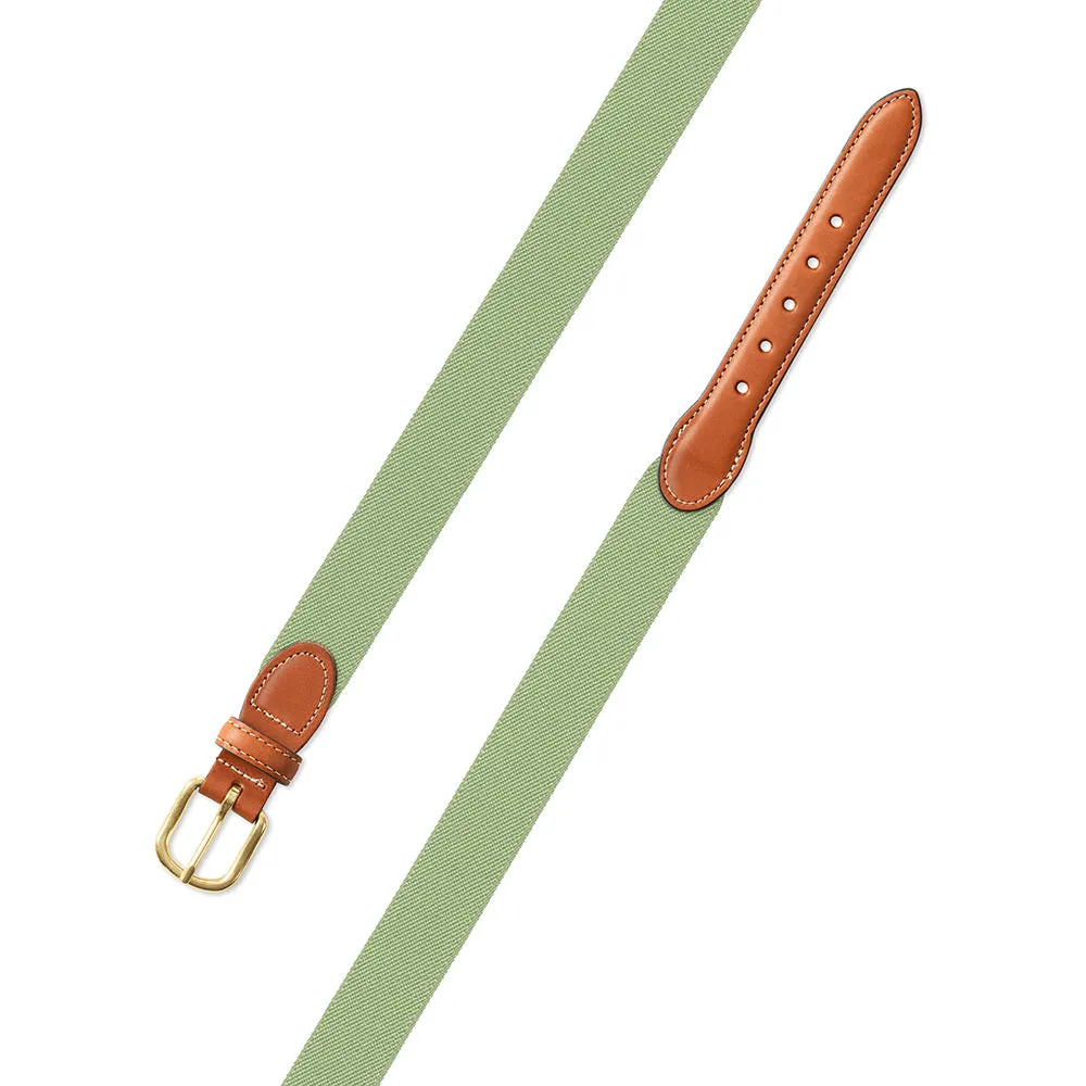 Mint Green Belgian Stretch Leather Tab Belt