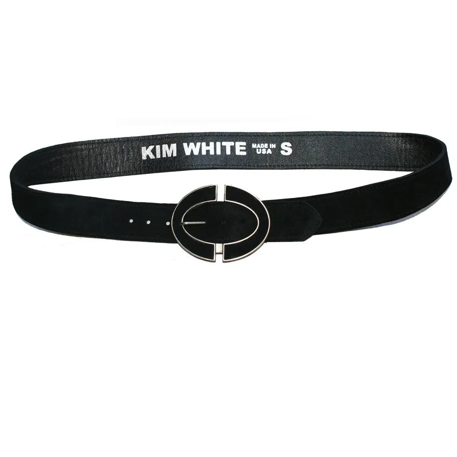 Oval Inlay - Black Suede