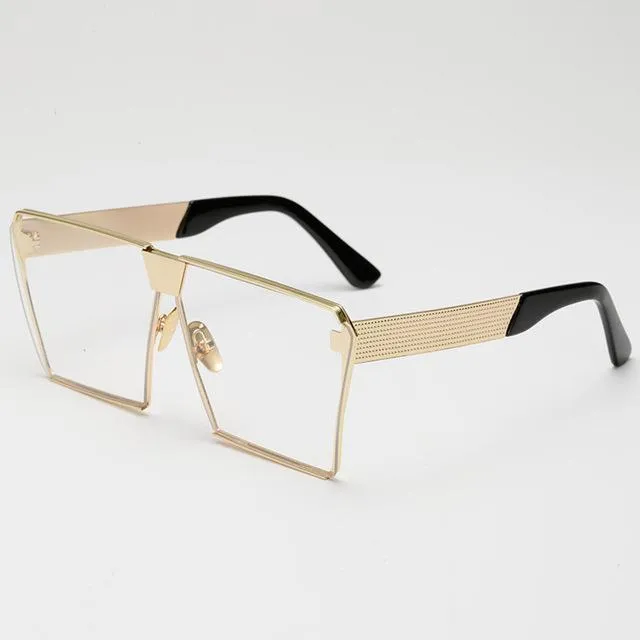 Oversized Metal Frame Square Sunglasses