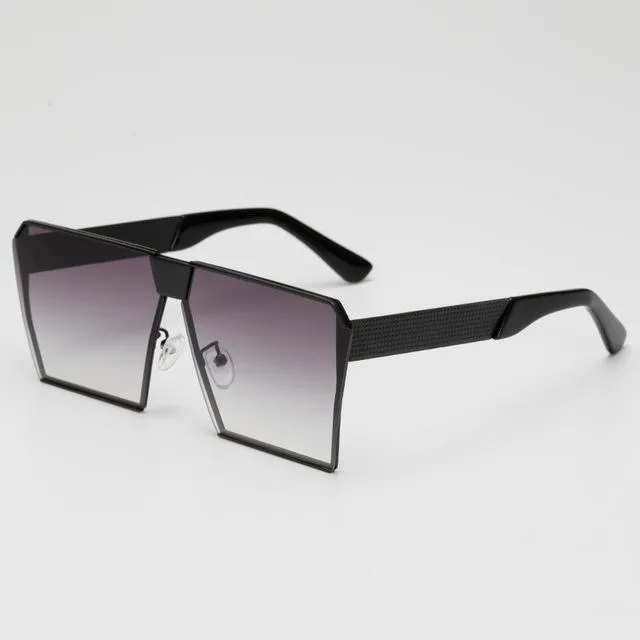 Oversized Metal Frame Square Sunglasses