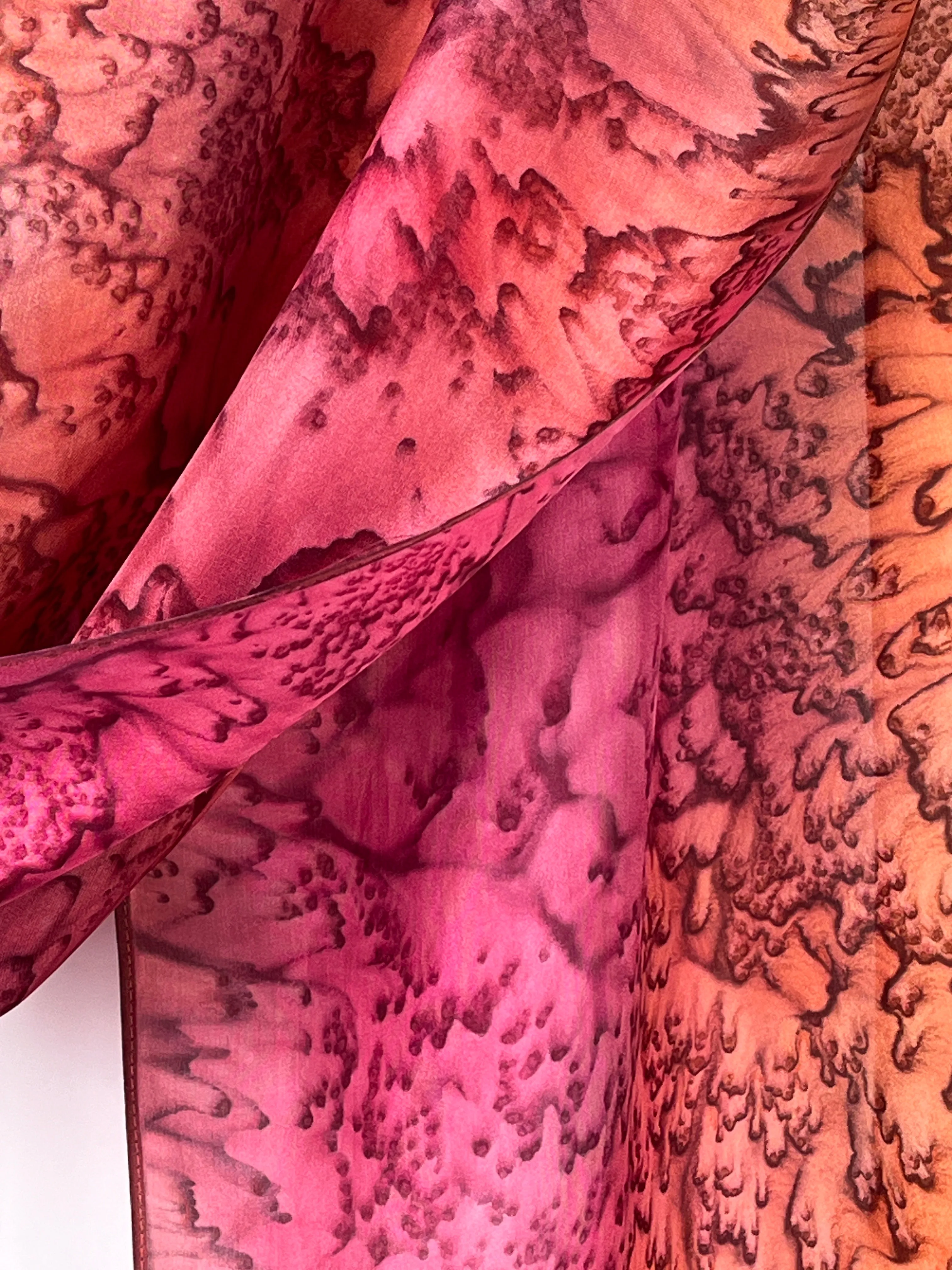 "Dawn Sky Mermaid" - Hand-dyed Silk Scarf - $125