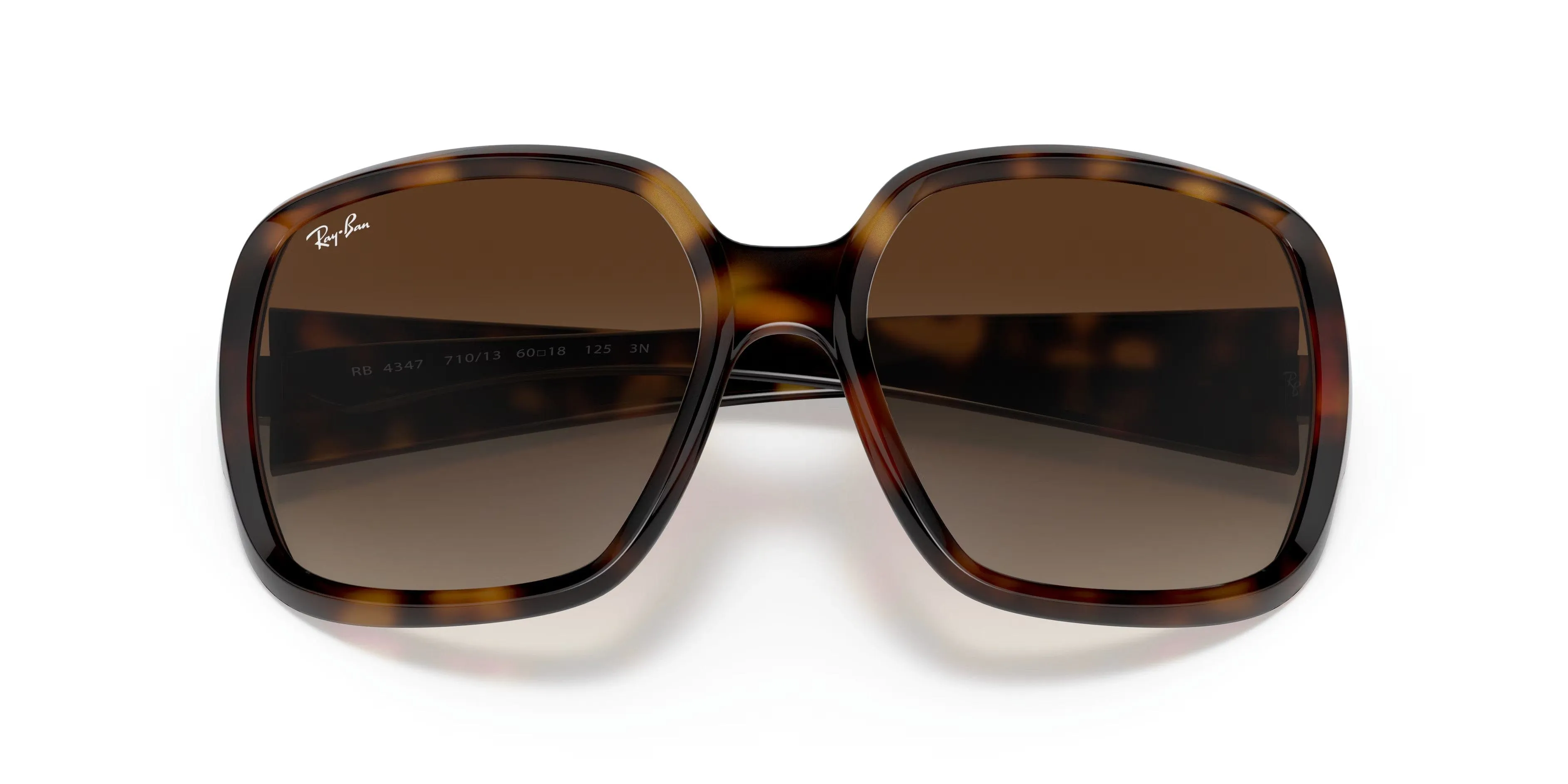 Ray-Ban Oversized Square Sunglasses – Havana Frame with Gradient Lenses