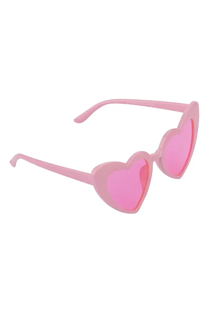 The Edit - Oversized Pink Heart Shaped Sunglasses