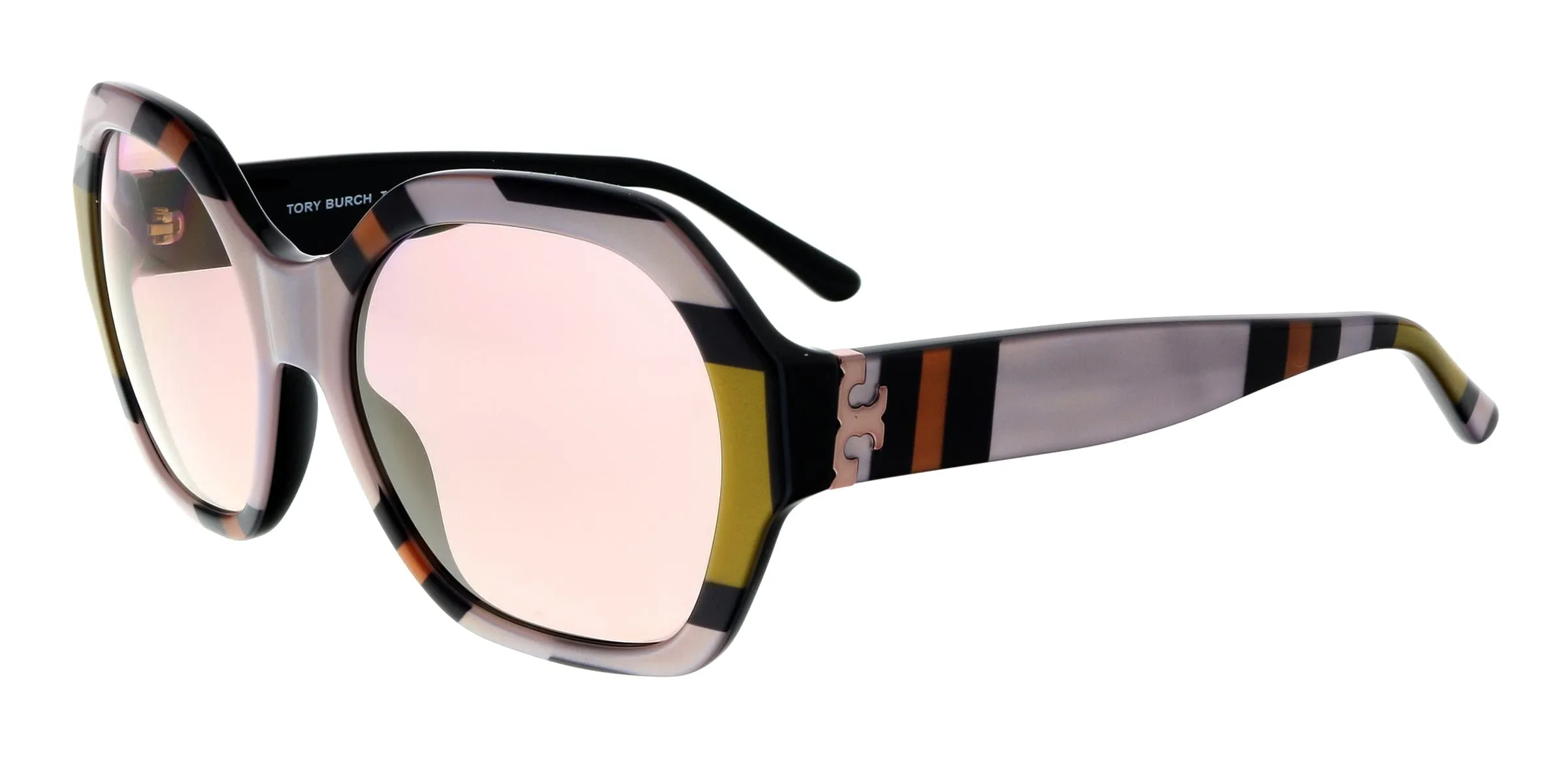 Tory Burch TY7120 17301T Metallic White / Orange Square Sunglasses
