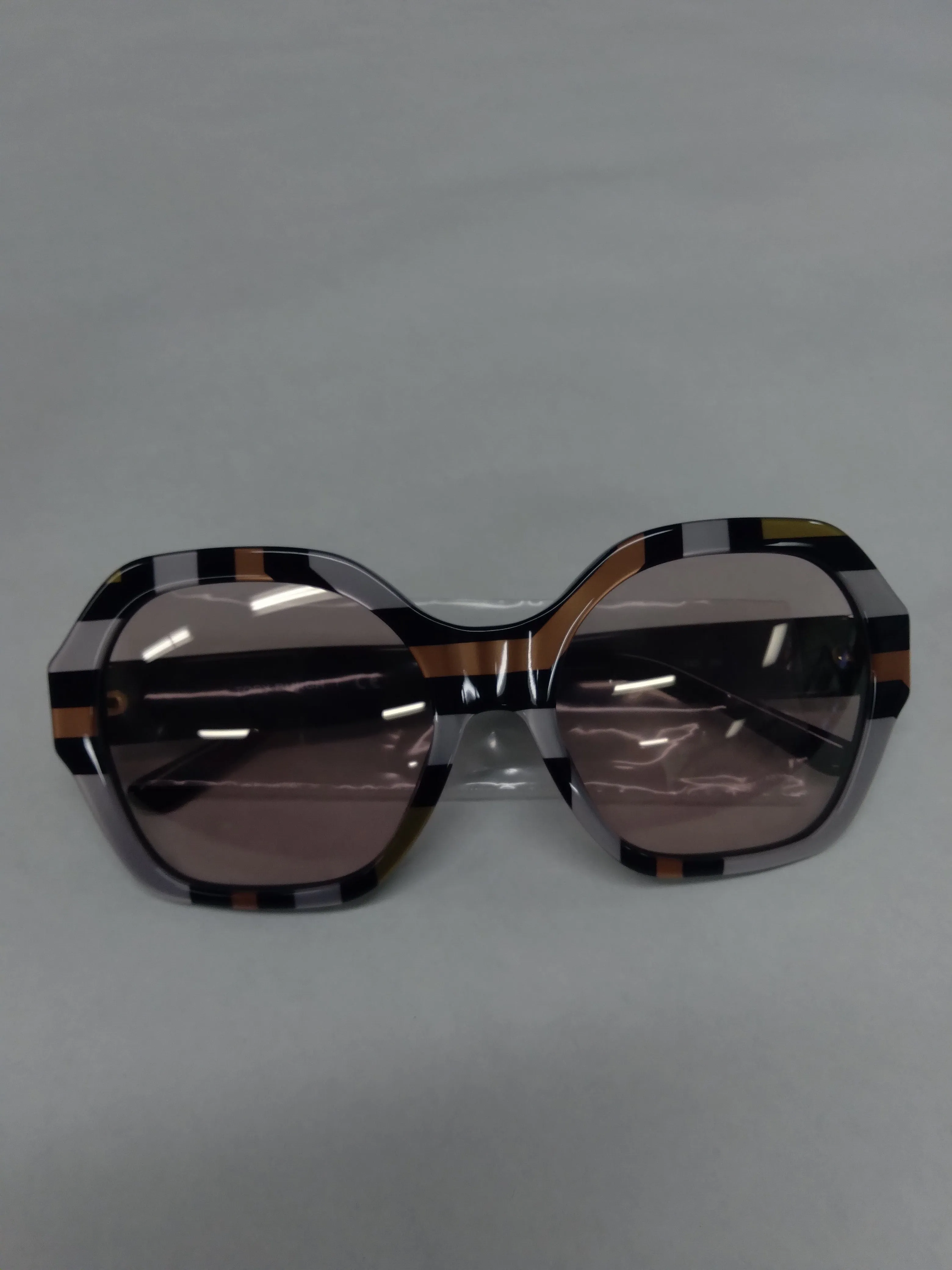 Tory Burch TY7120 17301T Metallic White / Orange Square Sunglasses