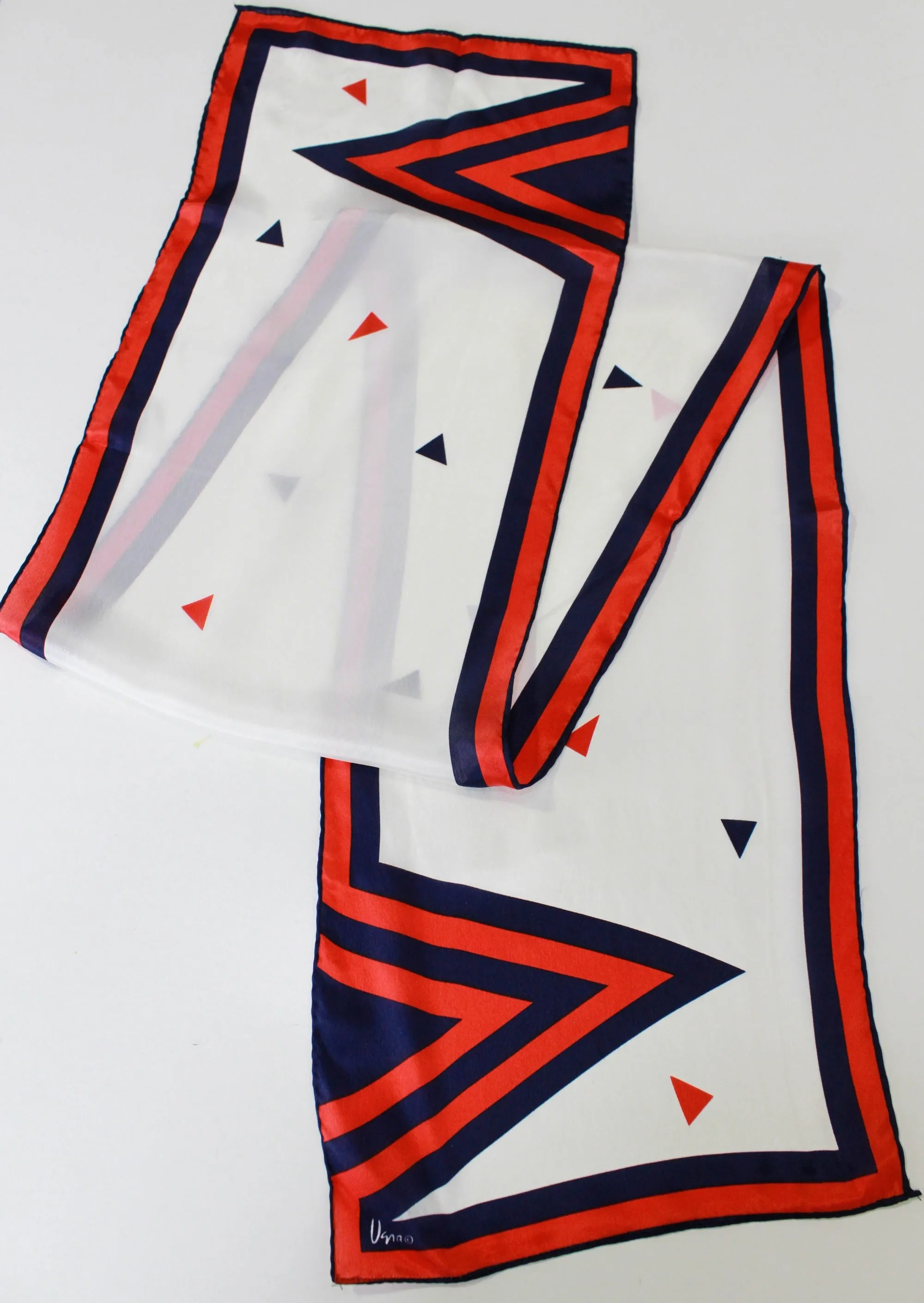 Vintage Geometric Print Vera Silk Scarf