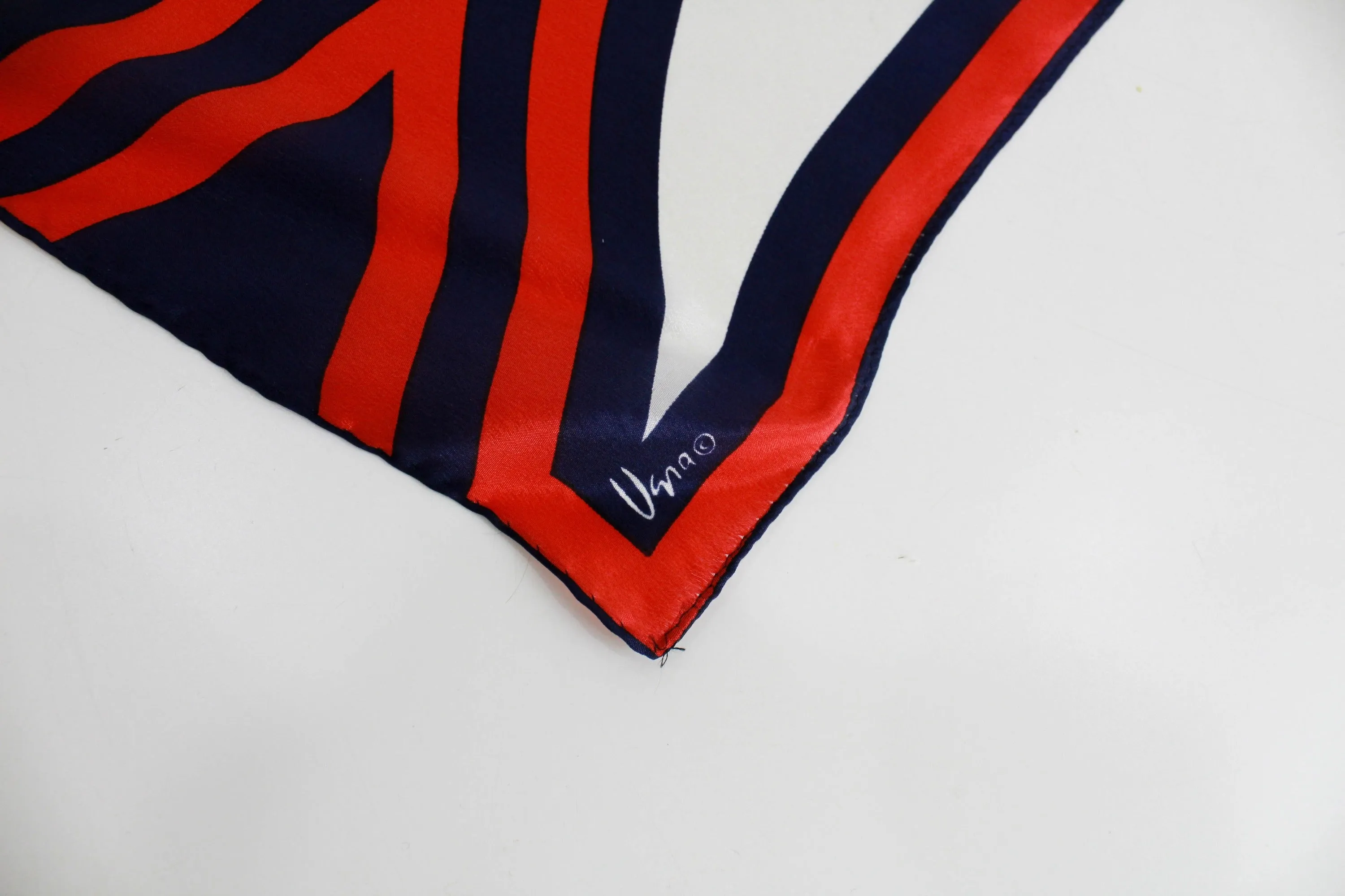 Vintage Geometric Print Vera Silk Scarf