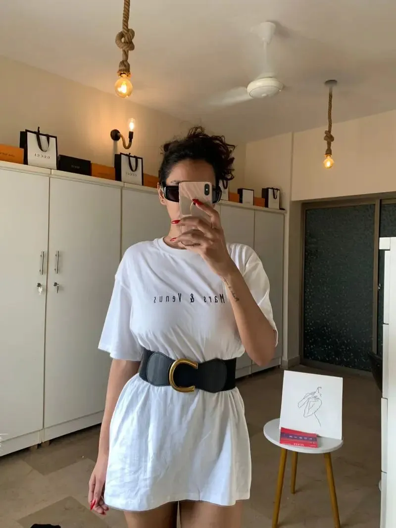 Wide Elastic Waist Belt