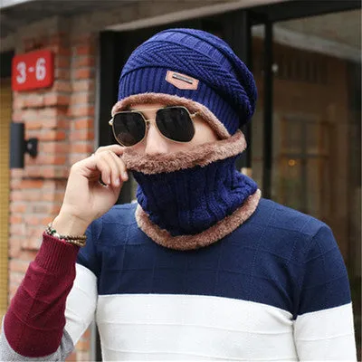 Winter knitted hat scarf & neck warmer