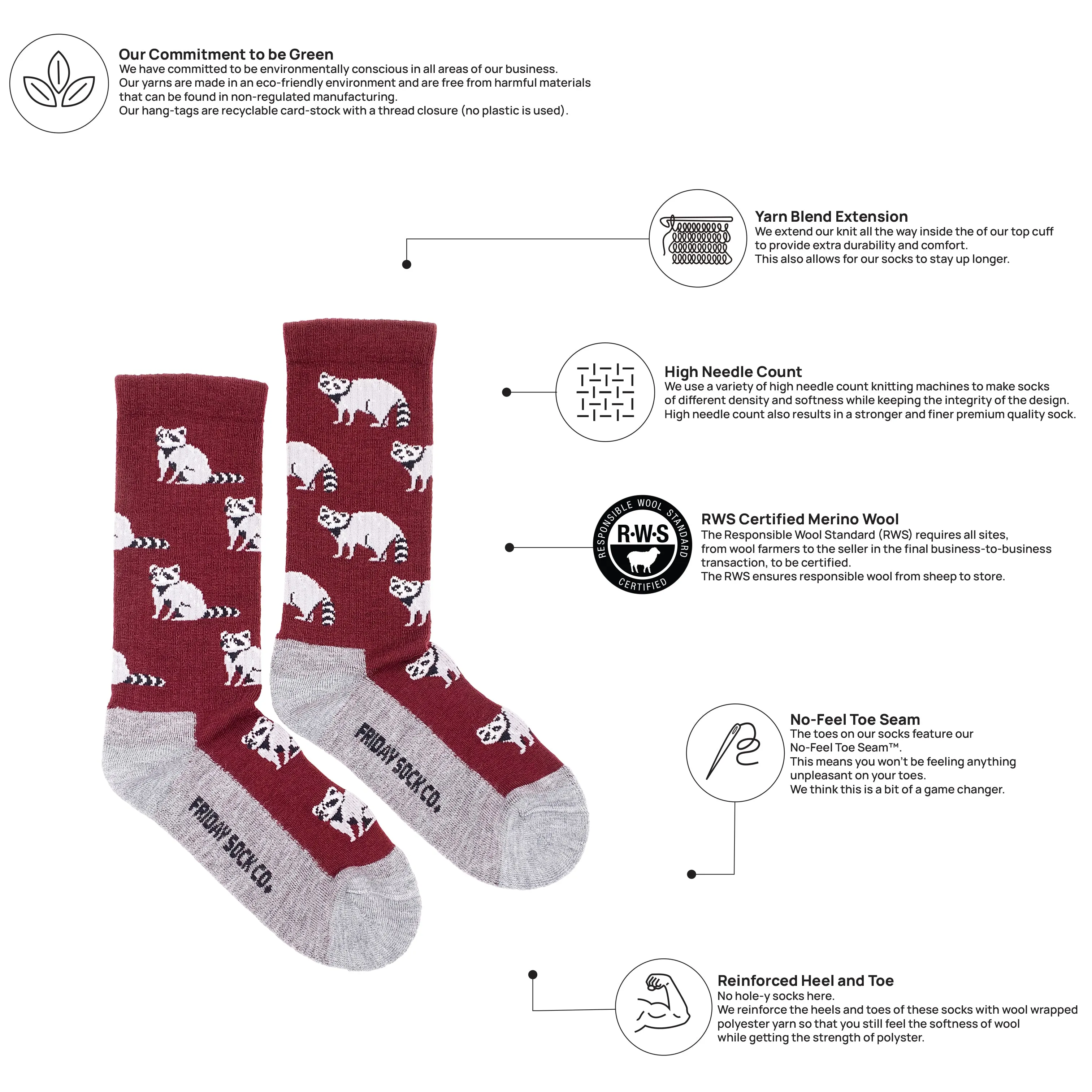 Women’s Raccoon Merino Wool Socks