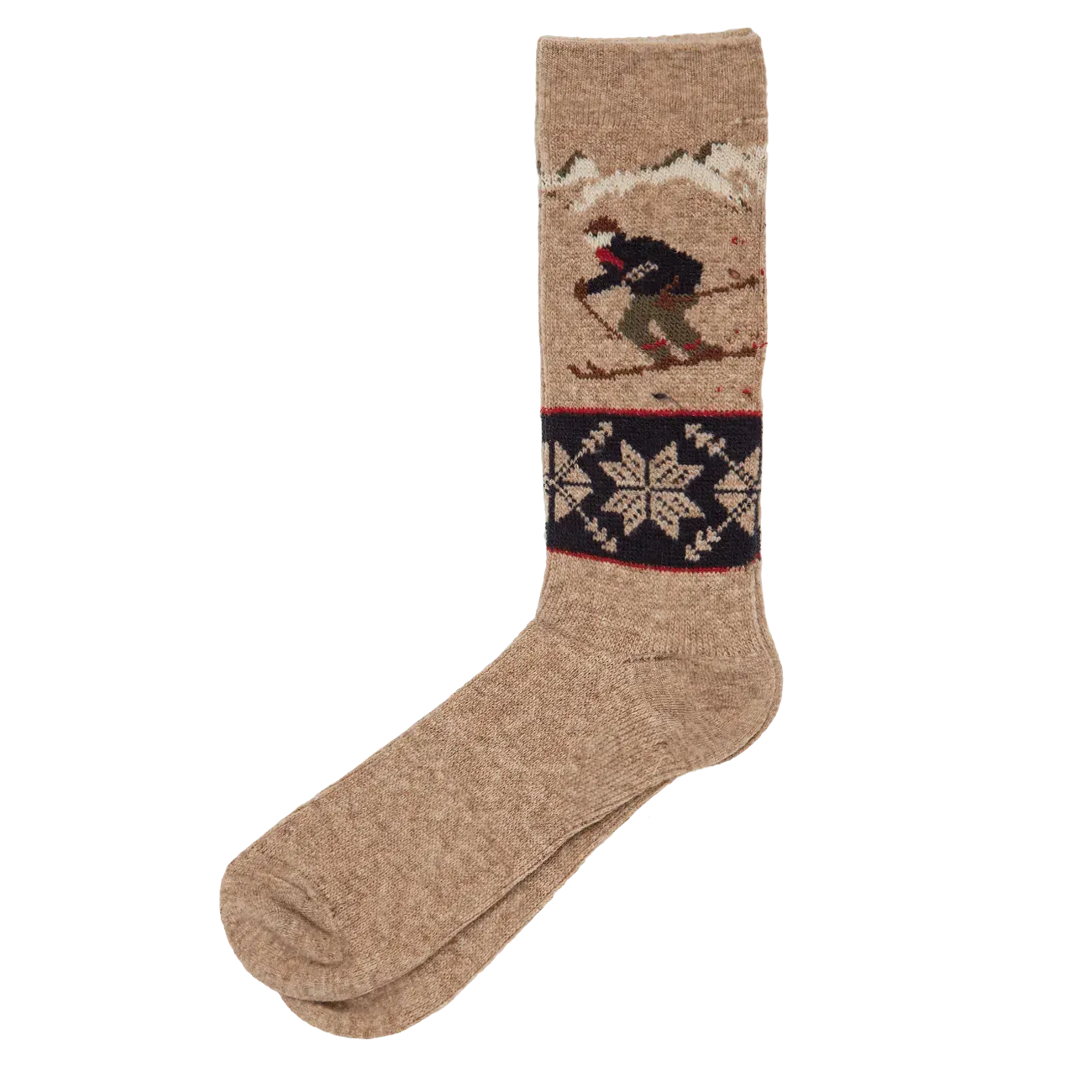 Wool Blend Skier Sock - Brown