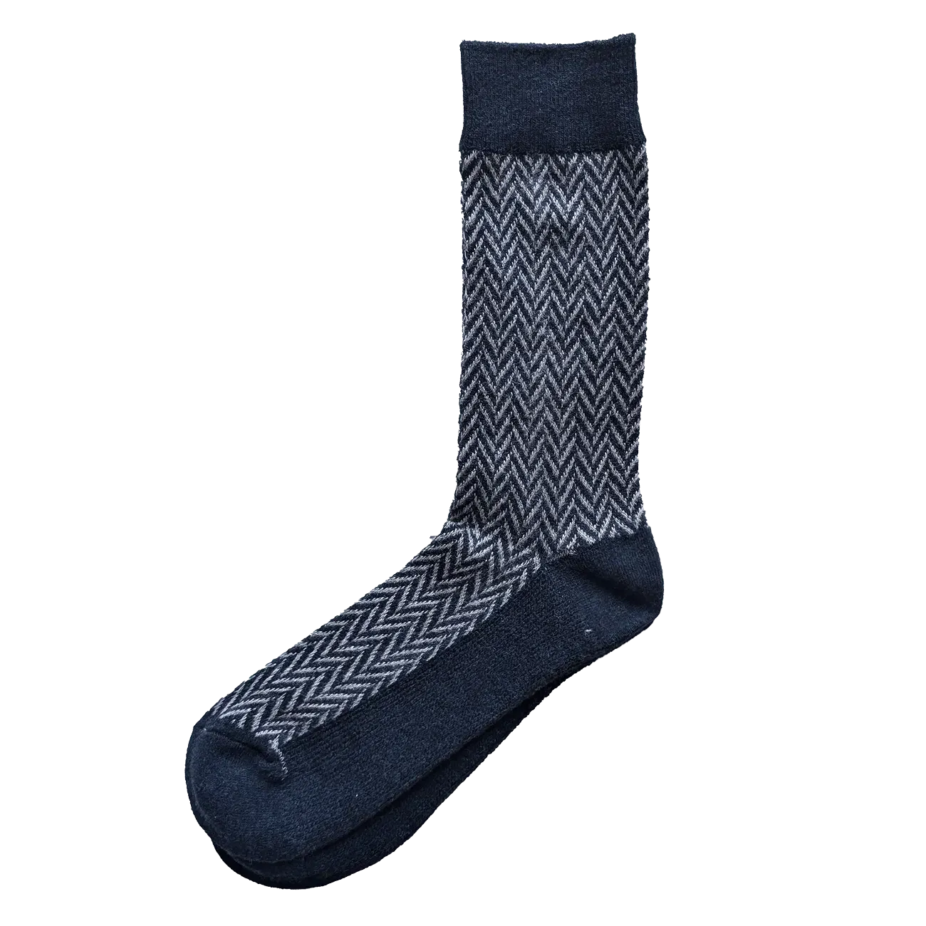 Wool Herringbone Sock - Indigo
